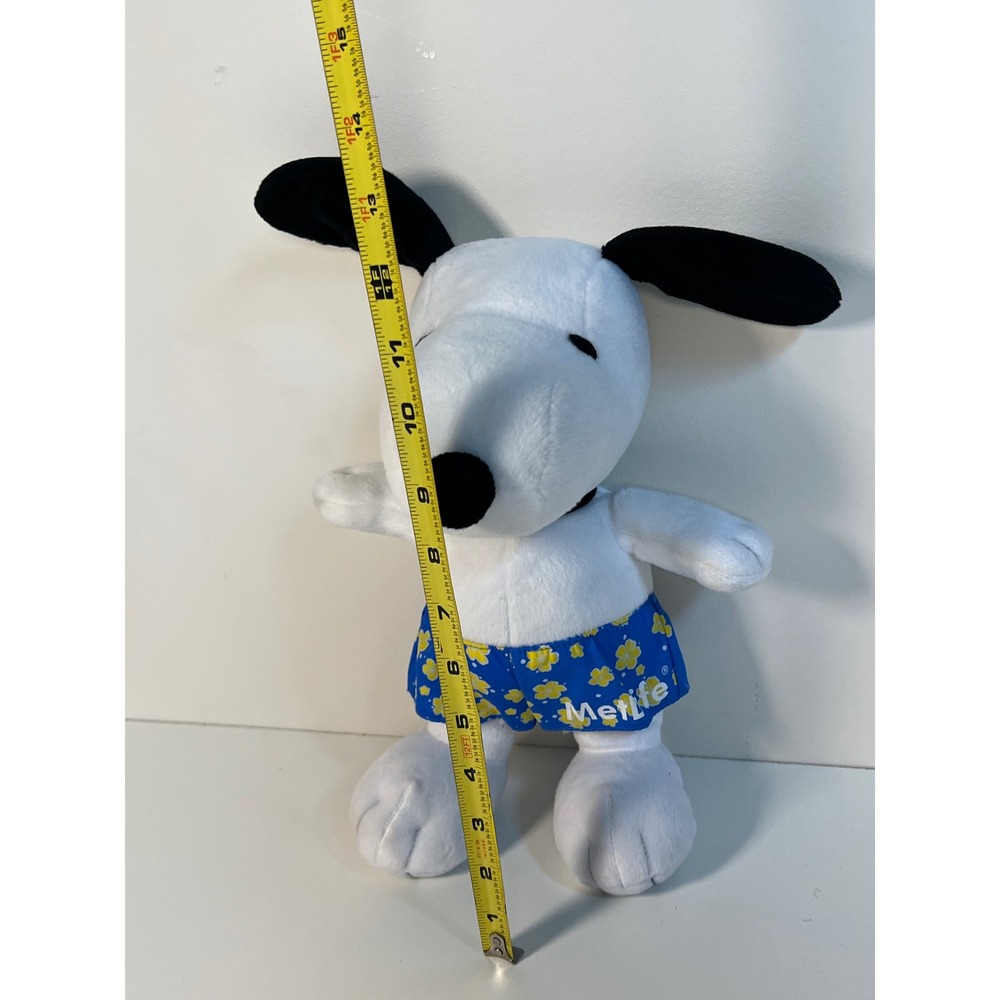 Peanuts Snoopy Plush Toy Blue Floral Boxer Shorts Met Life‎ Stuffed Animal - Picture 3 of 12